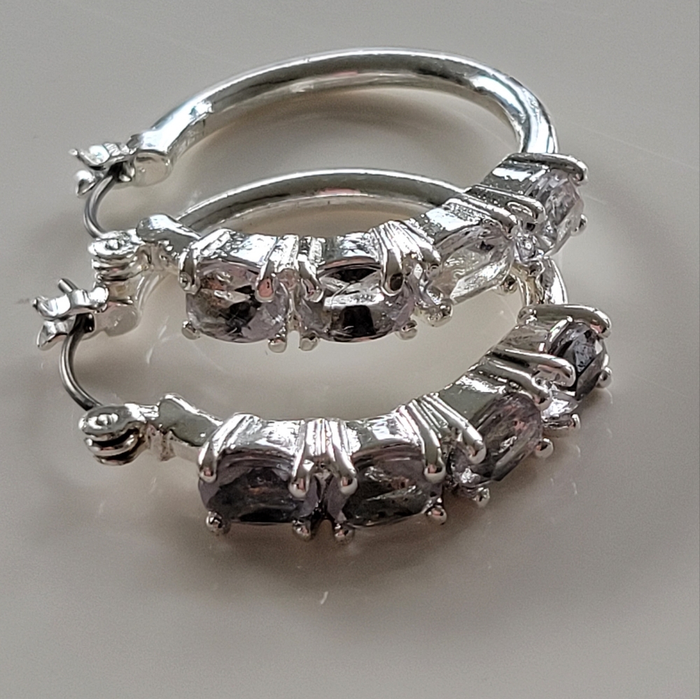 Avon | April Birthstone Colored Hoop Earrings Diamond Color